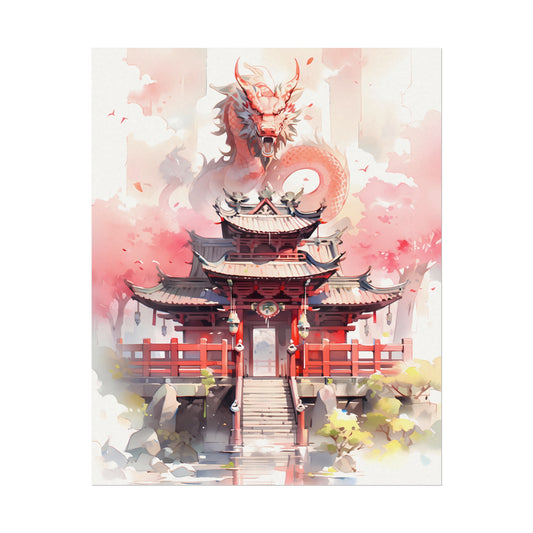 Pillars of Heaven - Anime Watercolor Poster
