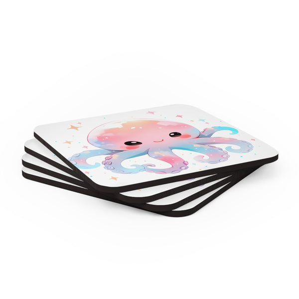 Alone Octopus - Pastel Aesthetic Coaster Set