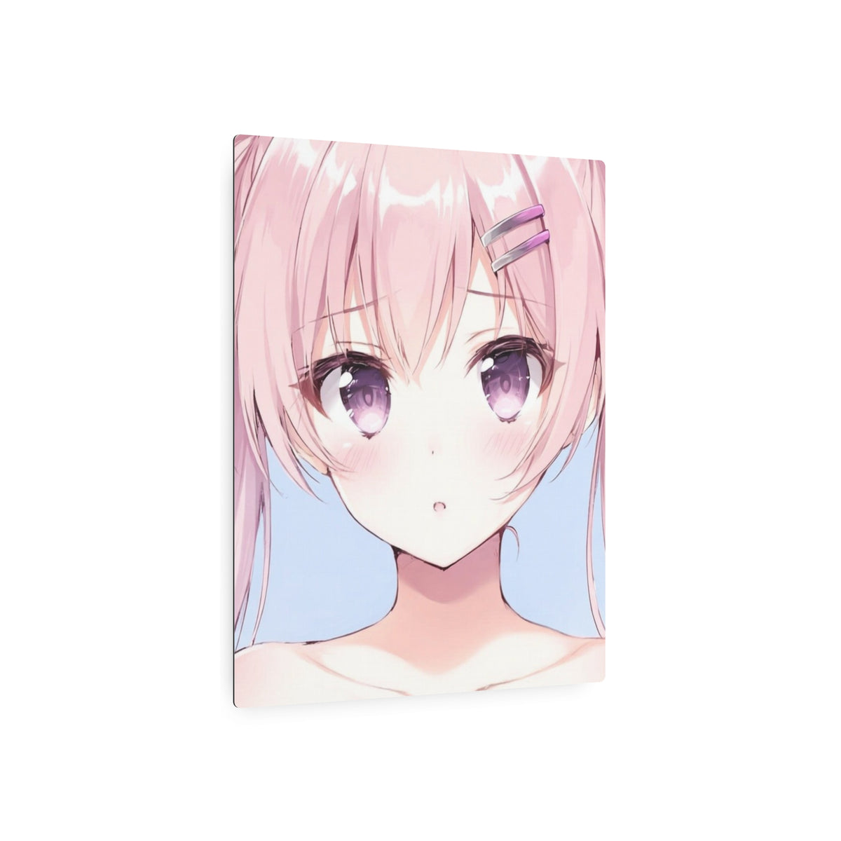 Bare Beauty - Pastel Anime Girl Metal Poster