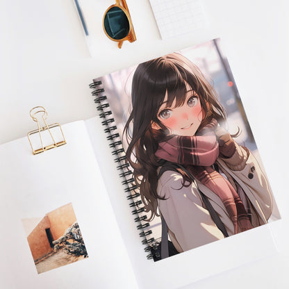 Winter Dream Anime Girl Spiral Notebook