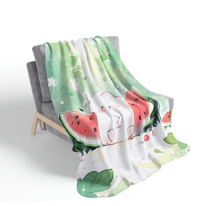 Watermelon Thief - Cute Anime Throw Blanket