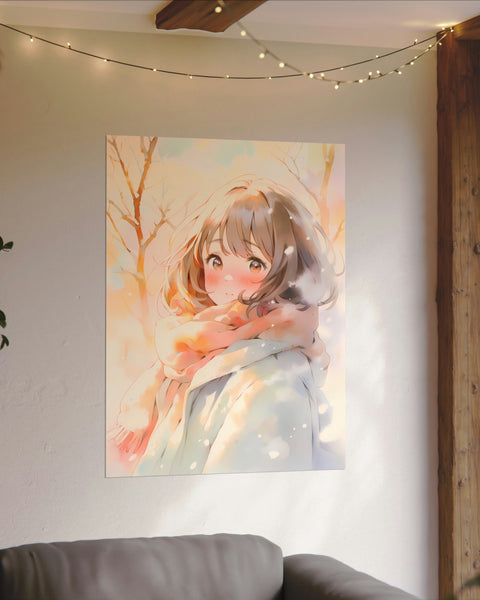Winter Mirage - Anime Watercolor Poster
