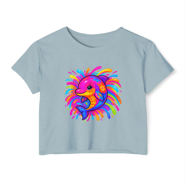 Painted Dolphin Summer Crop Top Tee