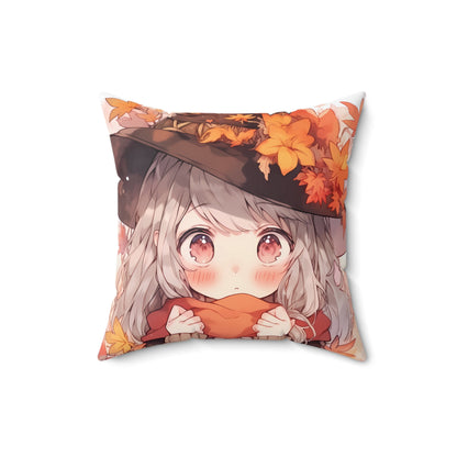 Fall Spirit - Cute Anime Throw Pillow