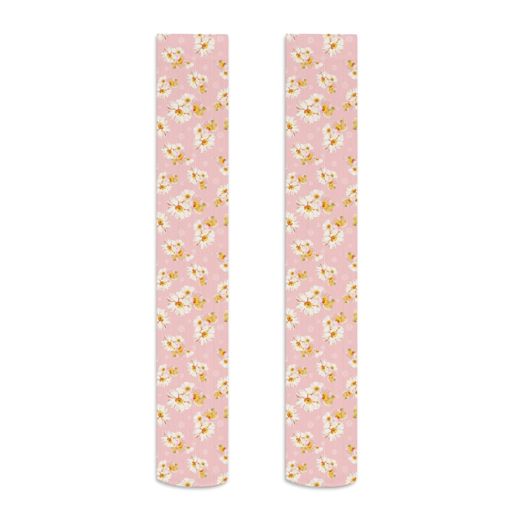 Pastel Garden - Floral Thigh High Socks