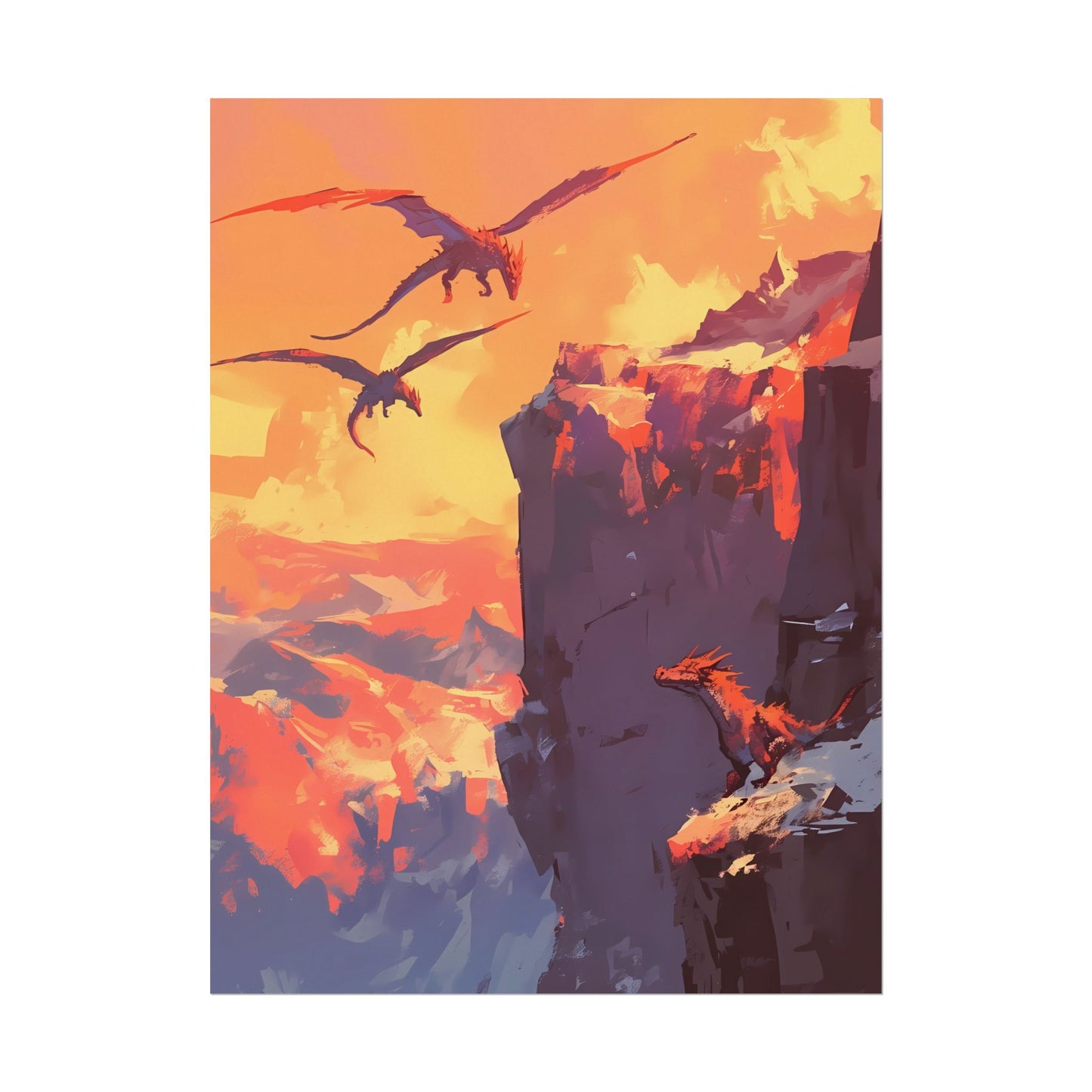 Aurumlords - Anime Watercolor Dragon Poster