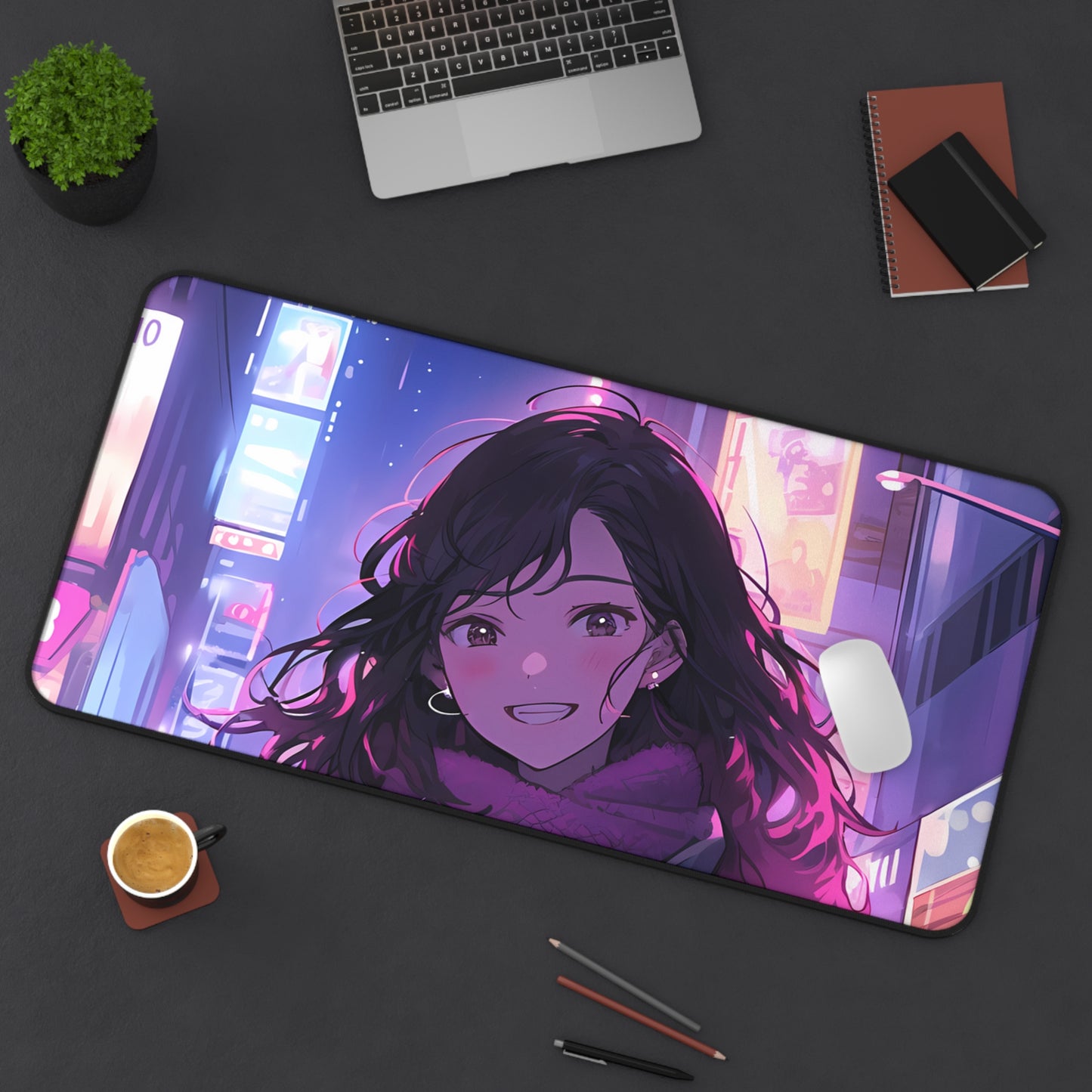 Night Vibes - Anime Girl Desk Mat