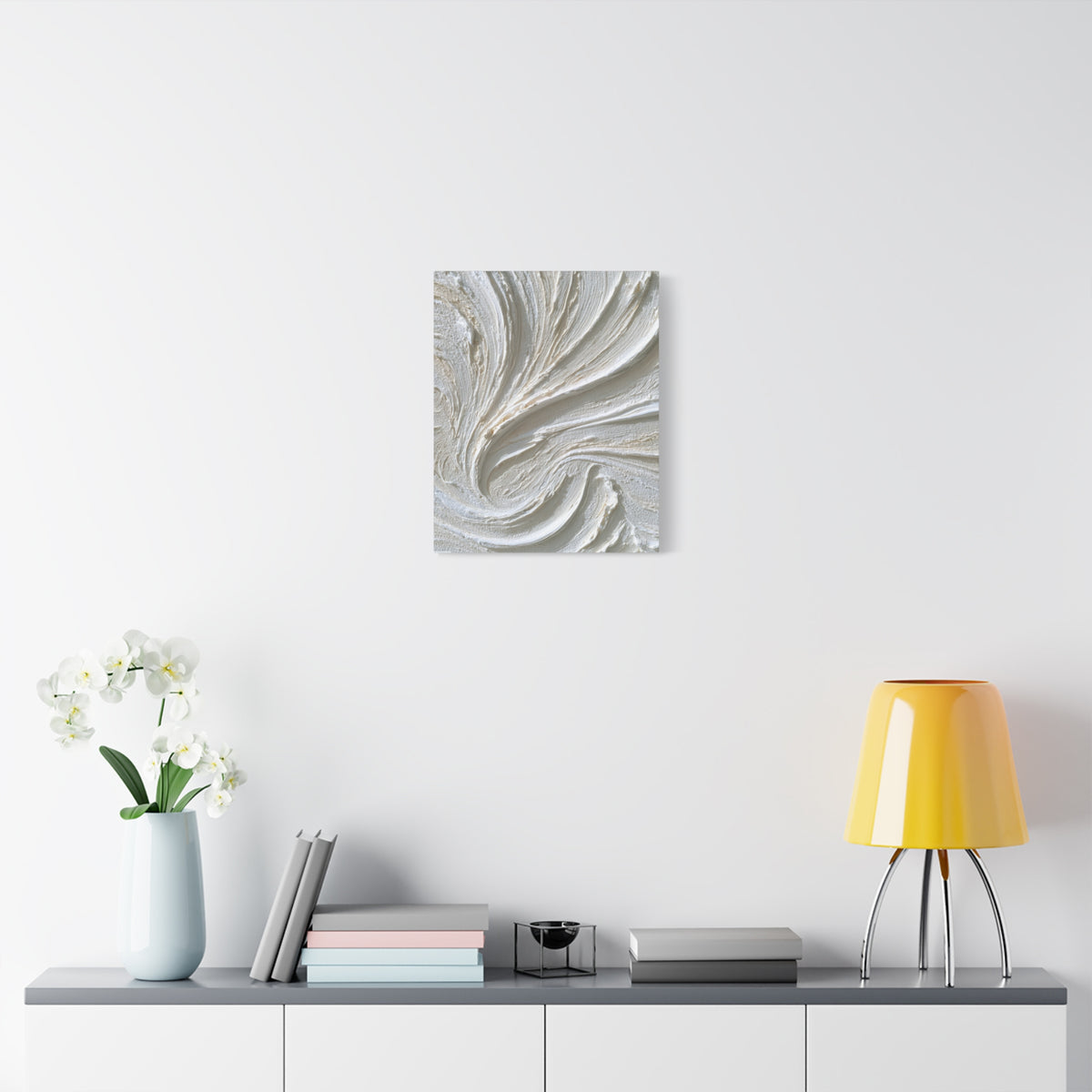Whipped Waves - Abstract Textured White Wall Art