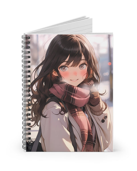 Winter Dream Anime Girl Spiral Notebook