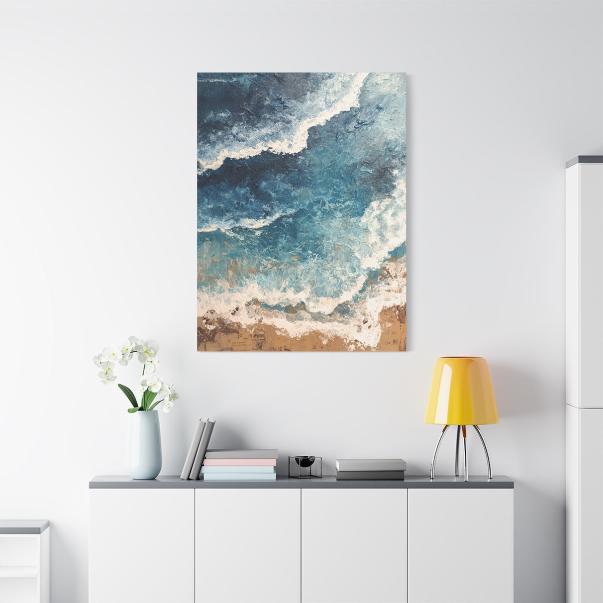 High Tide - Textured Beach Vertical Wall Art
