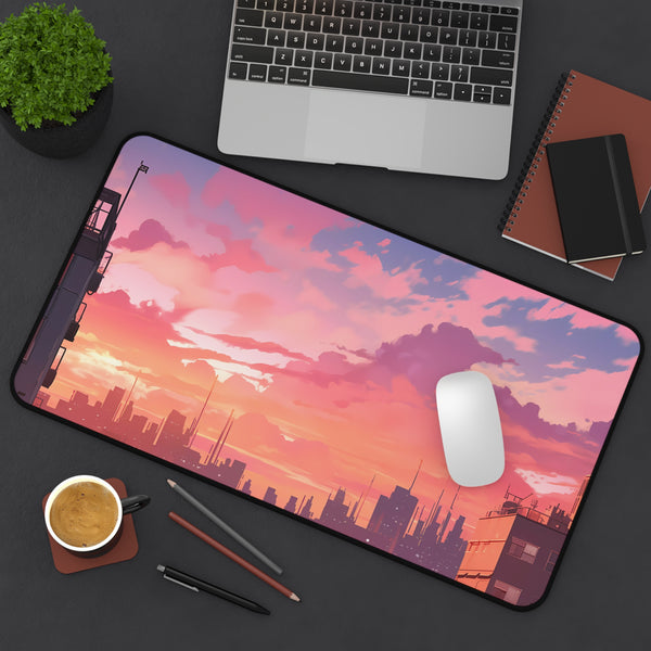 Sunset Over Khazas - Lofi Anime Desk Mat