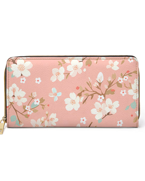 Spring Cherry Blossoms Cute Zipper Wallet
