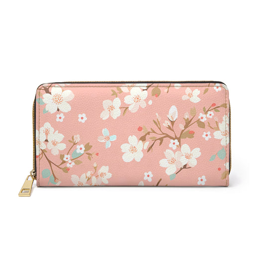 Spring Cherry Blossoms Cute Zipper Wallet