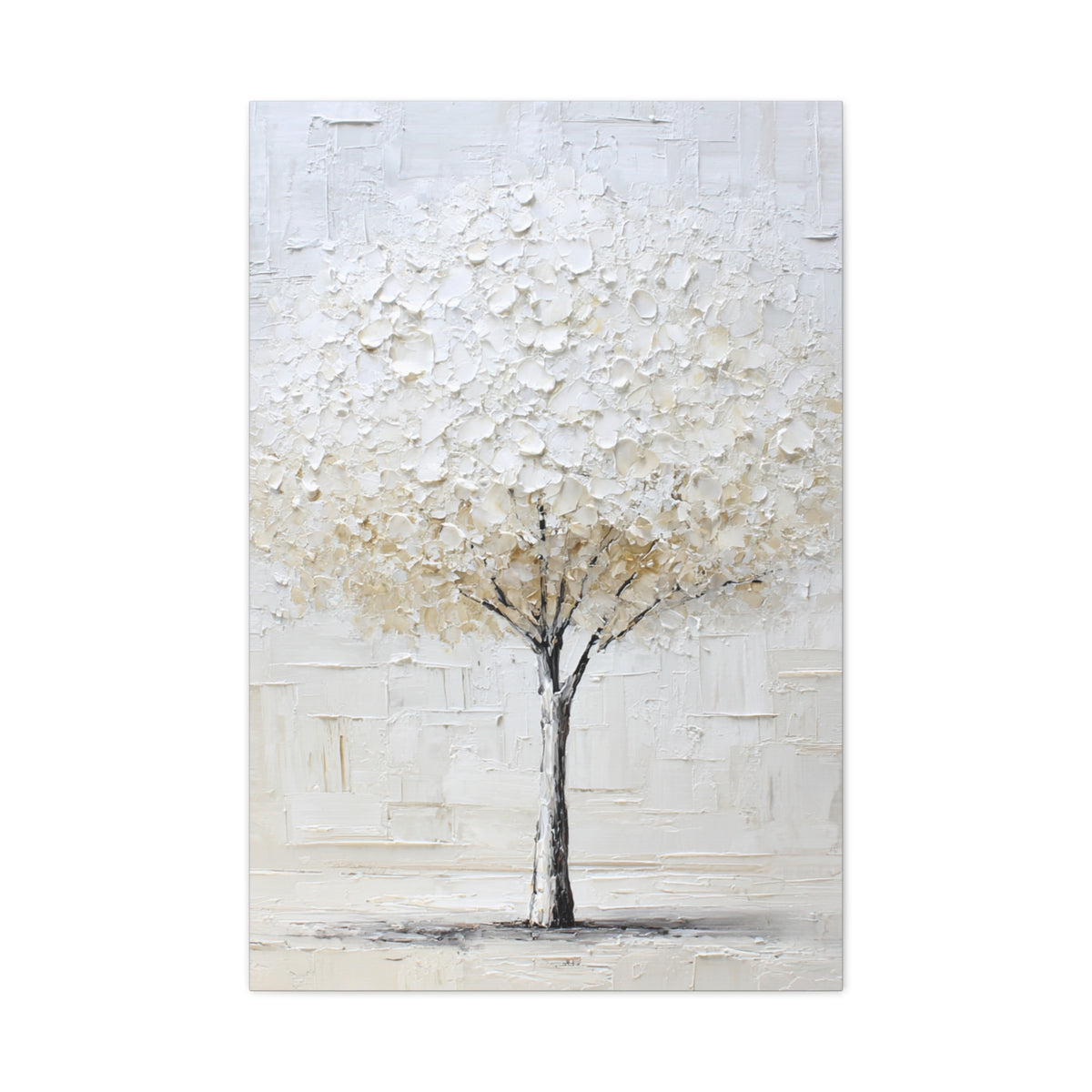 Momentary Flowering  - Textured White Tree Wall Art