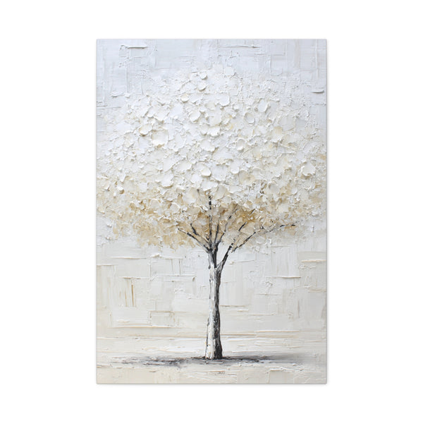 Momentary Flowering  - Textured White Tree Wall Art