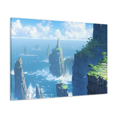 Sea Cliffs - Anime Canvas Print Fantasy Decor