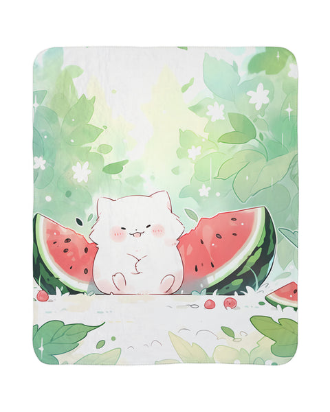 Watermelon Thief - Cute Anime Throw Blanket