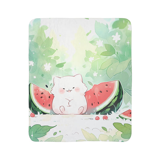 Watermelon Thief - Cute Anime Throw Blanket