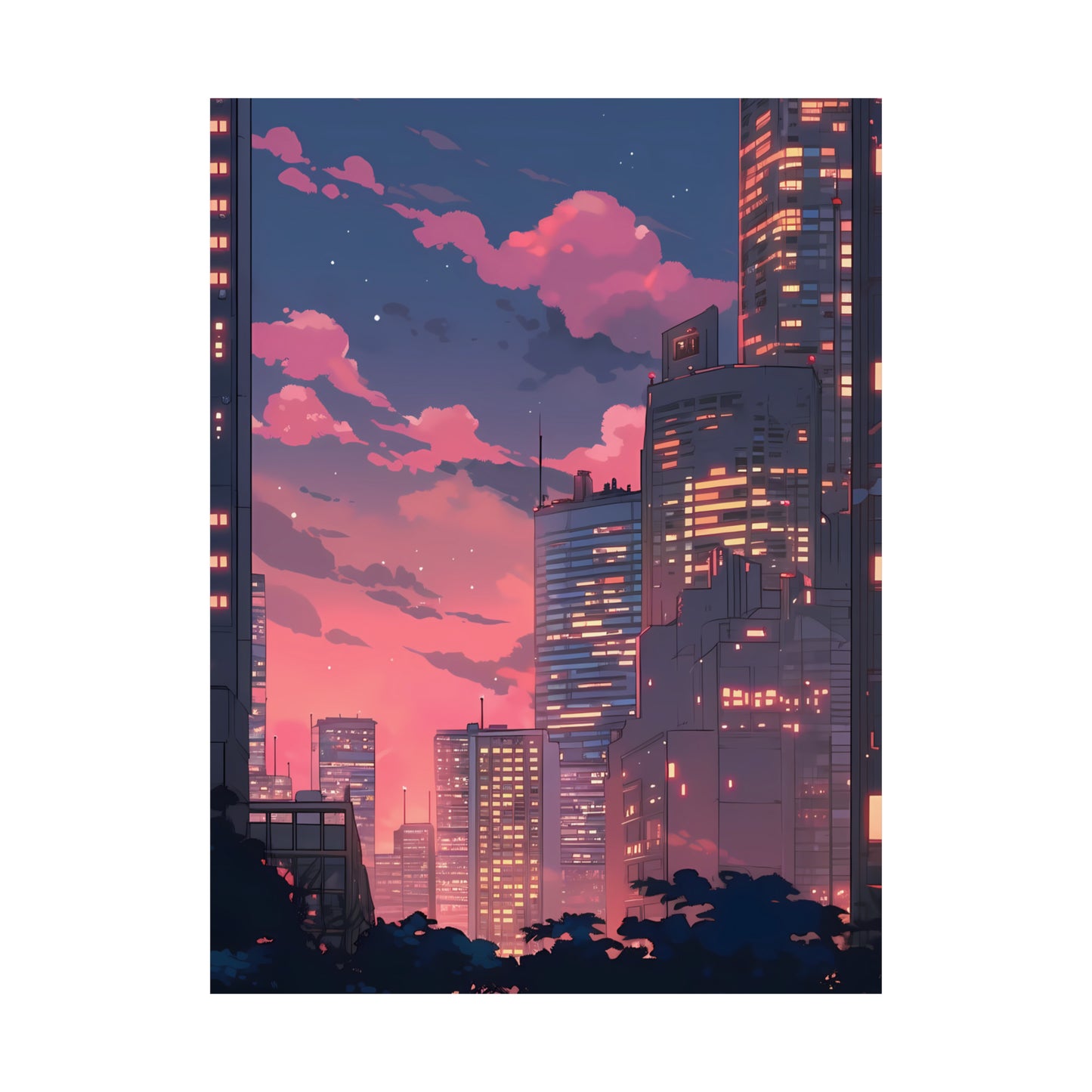 Aesthetic City Vibes - Retro Anime Poster