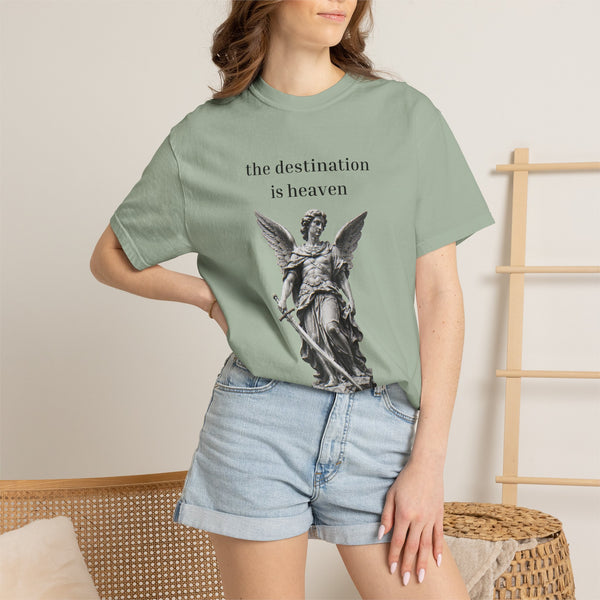 The Destination Is Heaven - Angel Statue Graphic T-Shirt