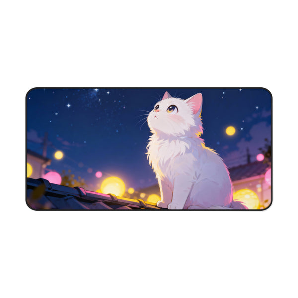 Festival Lights - Cute Anime Cat Desk Mat