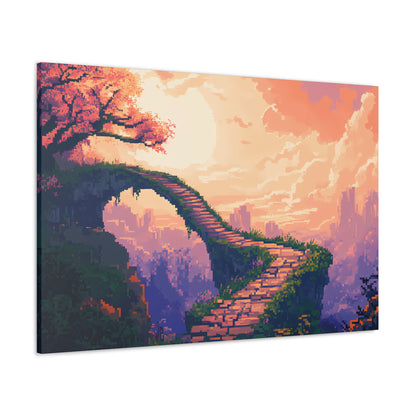 Aecian Road - Anime Pixel Art Canvas Print