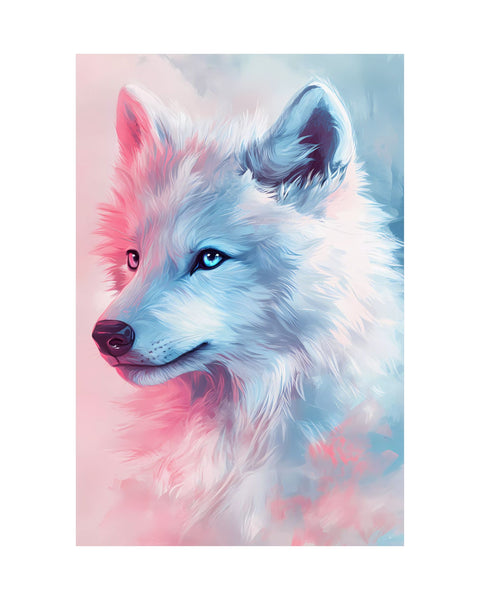 Dual Spirit - Pastel Wolf Poster
