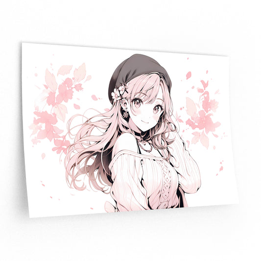 Sepia Spring - Cute Anime Wall Decal
