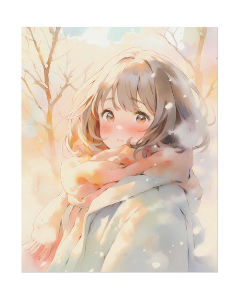 Winter Mirage - Anime Watercolor Poster