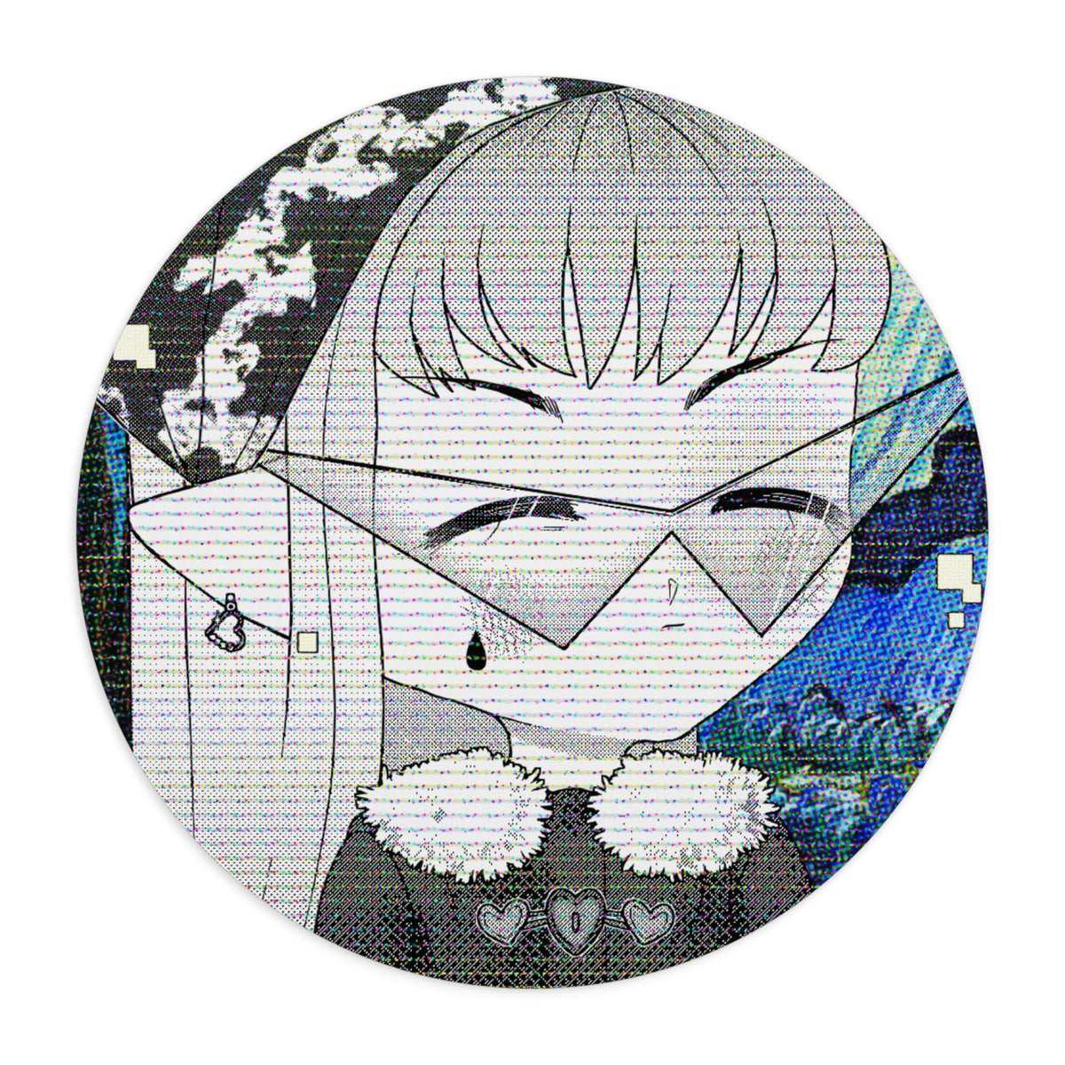 Cute Anime Mouse Pad (VHS Overlay)