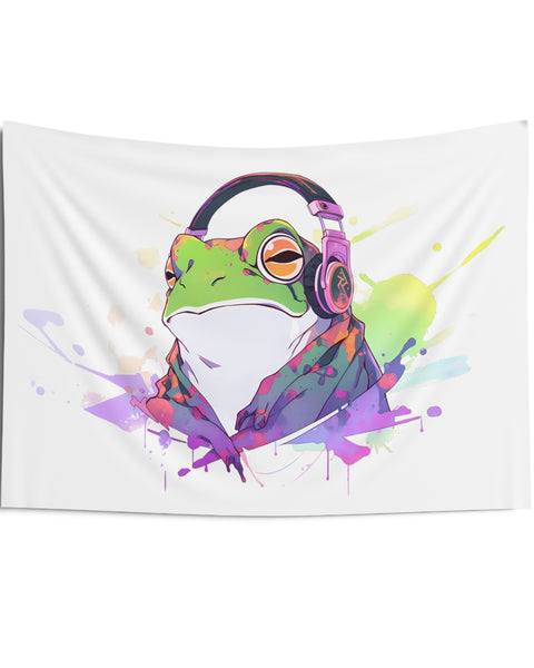 Cackling Frog Zen Mode - Anime Wall Tapestry