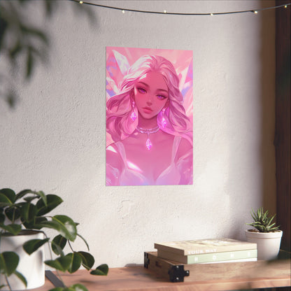 Crystal Frenzy - Pink Anime Girl Poster