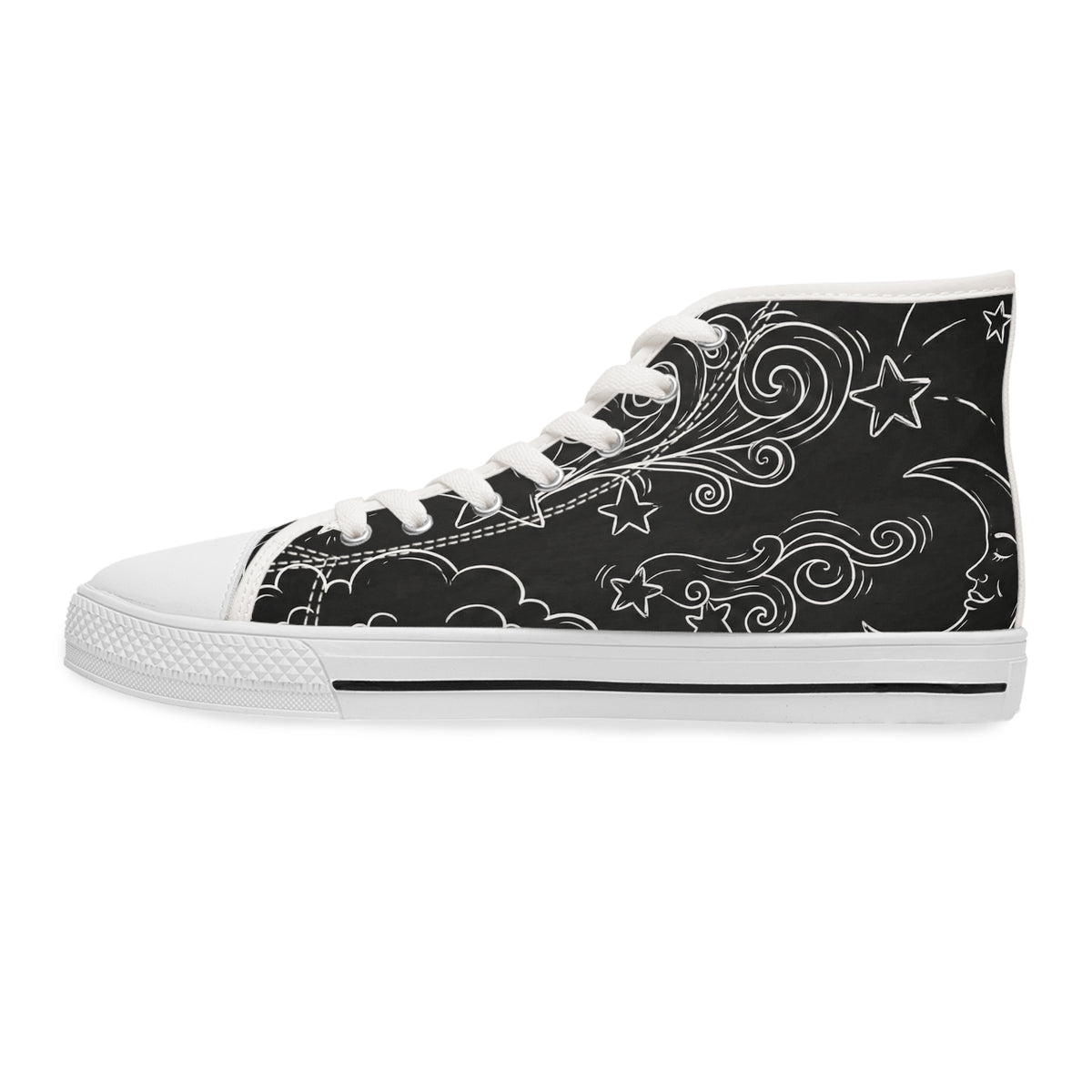 Night Sky Scribbles - Cute High-Top Sneakers