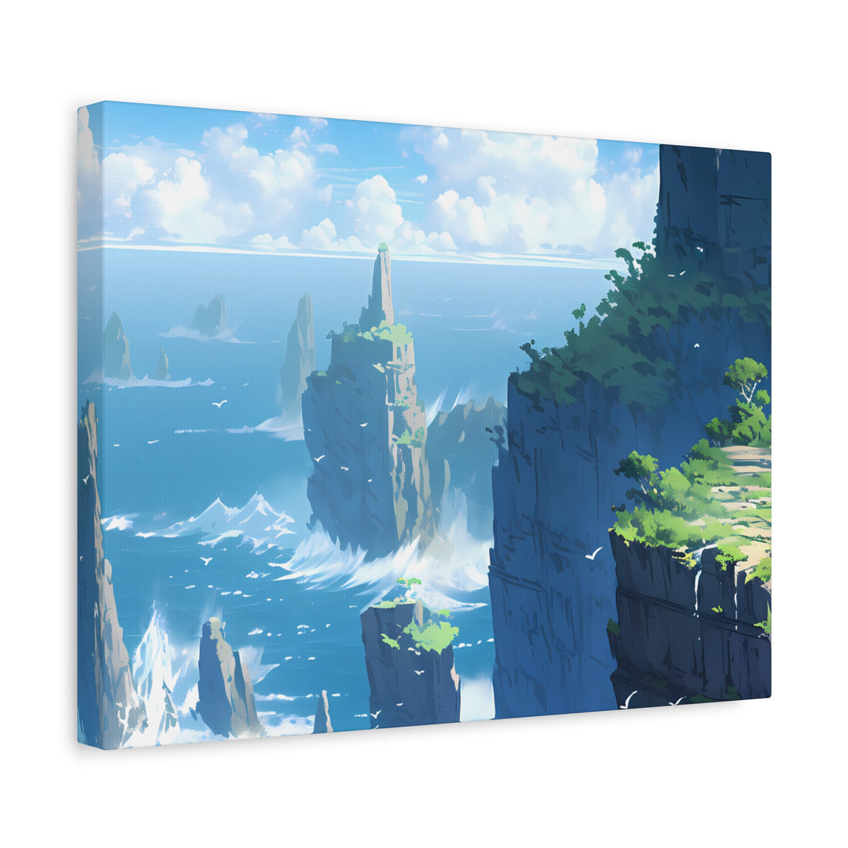 Sea Cliffs - Anime Canvas Print Fantasy Decor