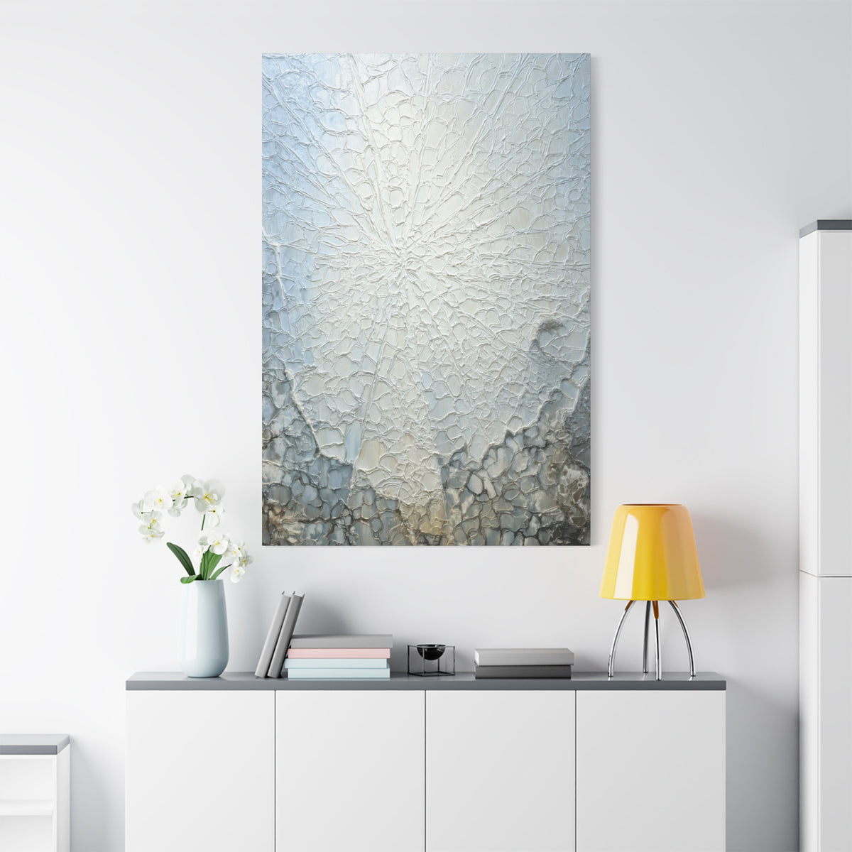 Frosted Glass - Abstract White Wall Art