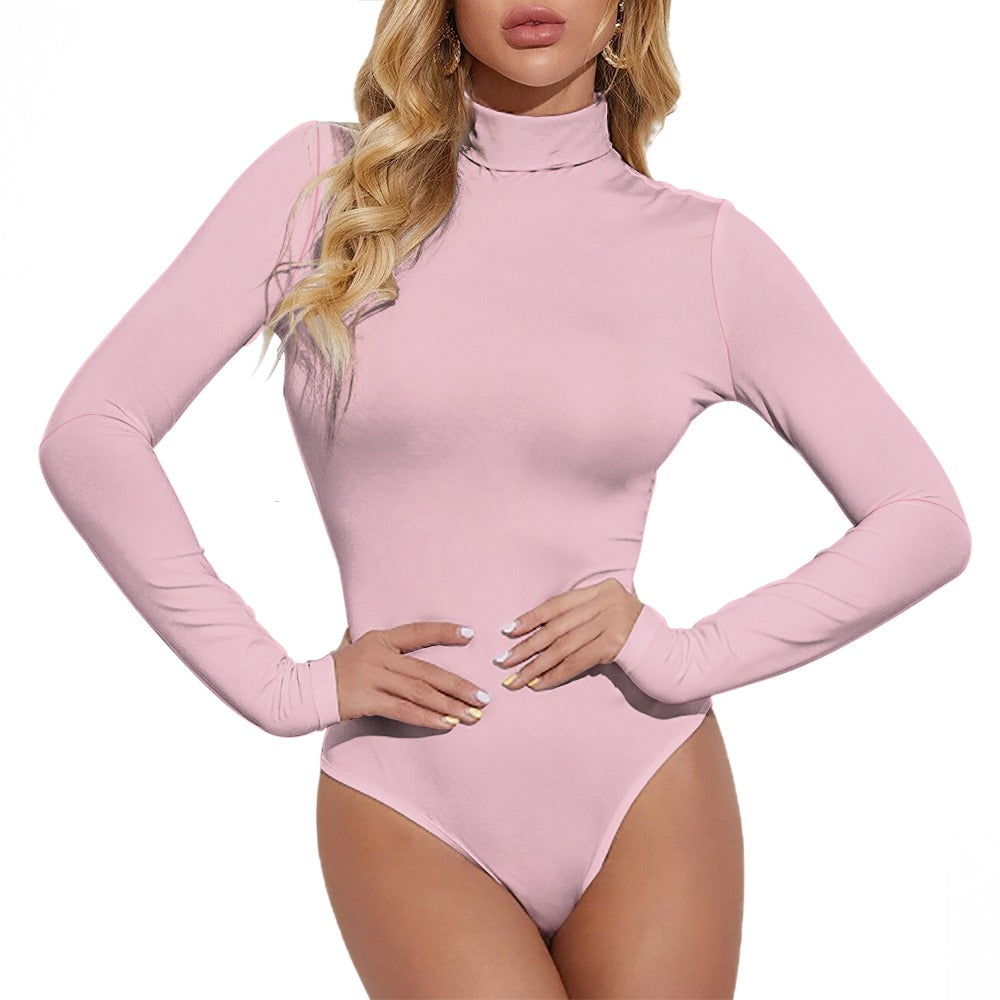 Sweetberry - Pink Long-Sleeve Bodysuit With Turtleneck