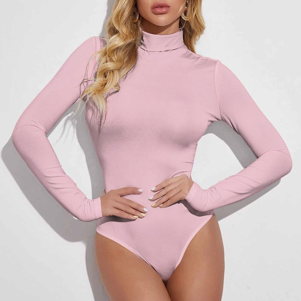 Sweetberry - Pink Long-Sleeve Bodysuit With Turtleneck