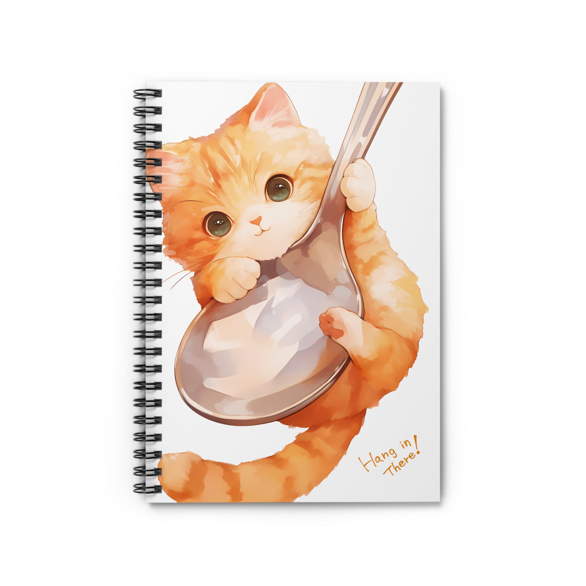 Spoonful of Motivation - Hang In There Cat Notebook