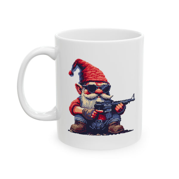 Garden Gnome With a Gun - Pixel Art Mug