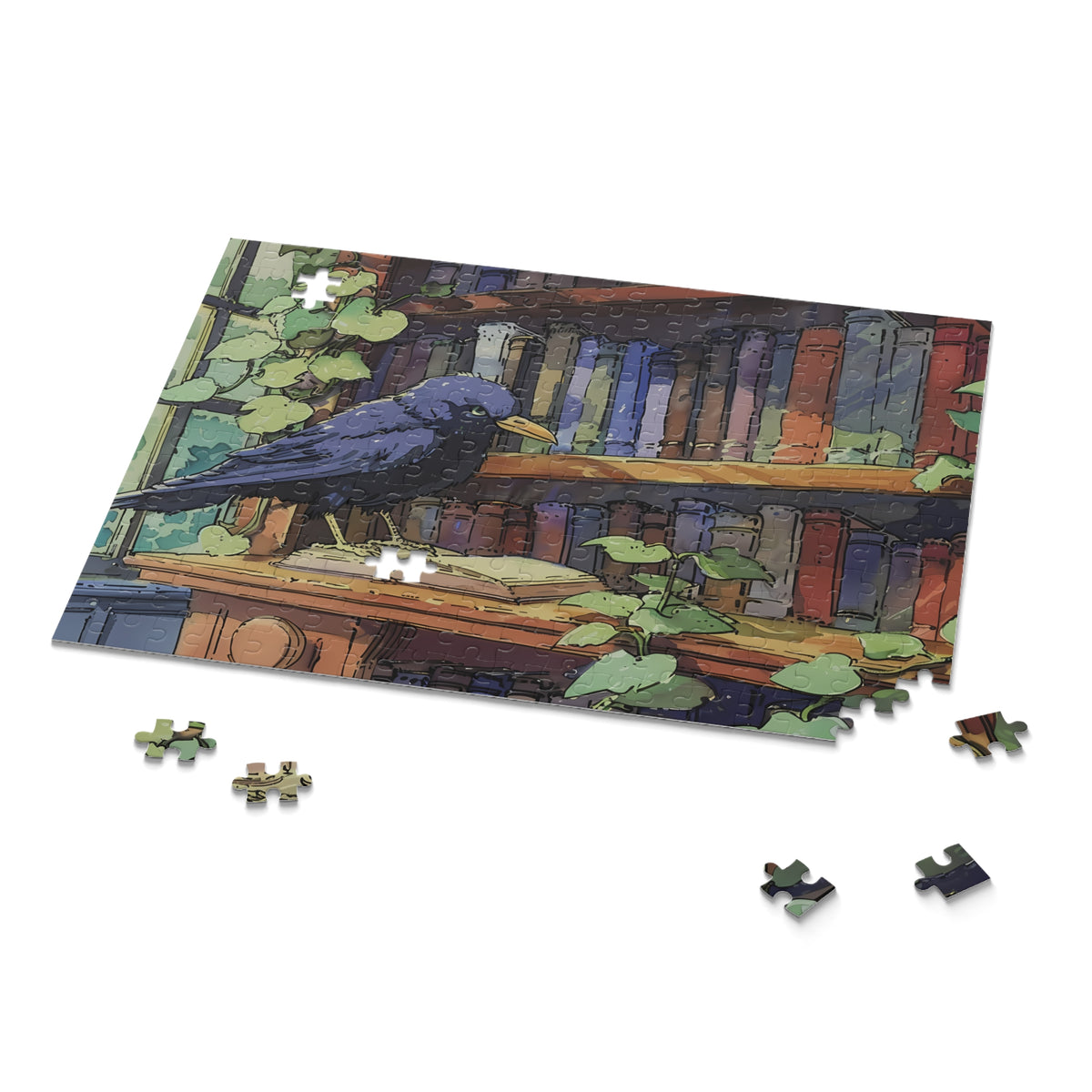Curious Student - Anime Crow Jigsaw Puzzle