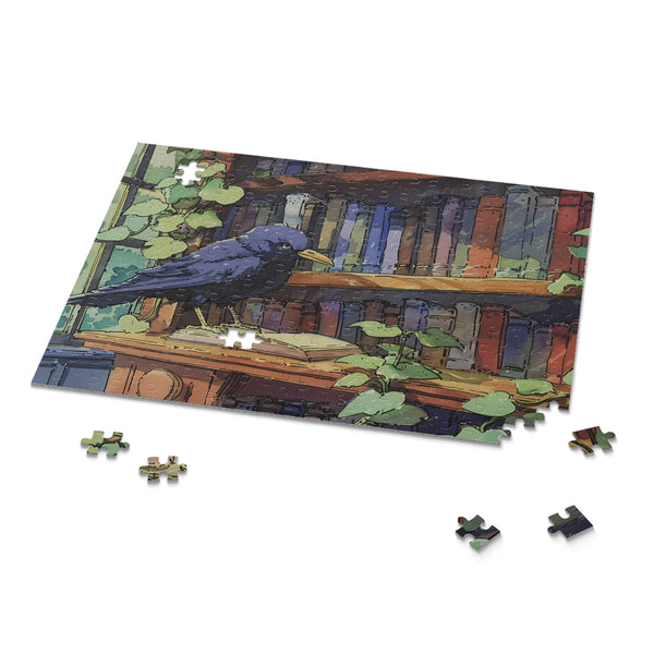 Curious Student - Anime Crow Jigsaw Puzzle