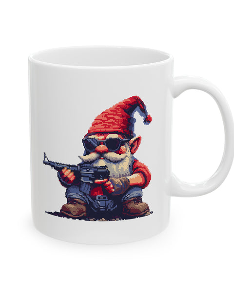 Garden Gnome With a Gun - Pixel Art Mug