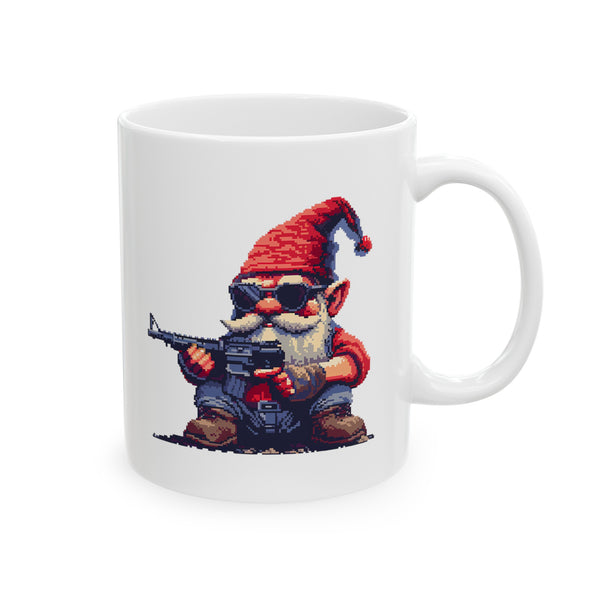 Garden Gnome With a Gun - Pixel Art Mug