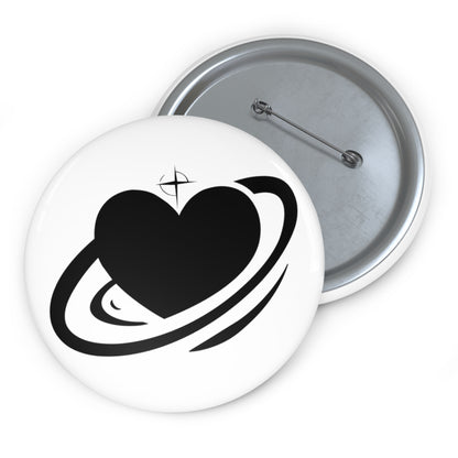 Heart Circle Silhouette Button Pin