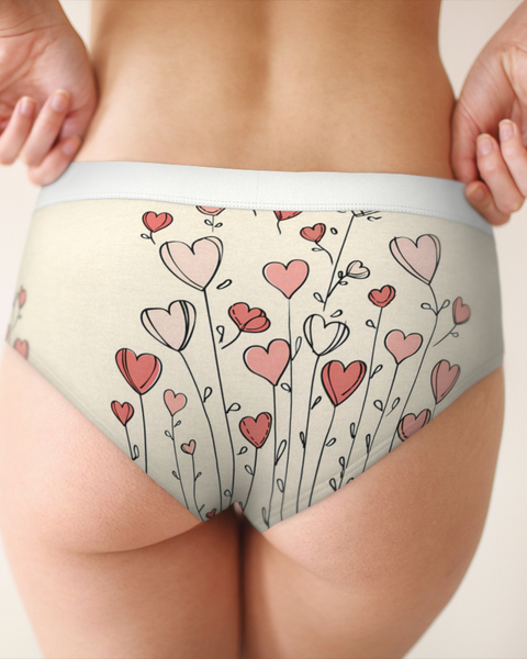 Heart Flowers - Cute Cheeky Panties