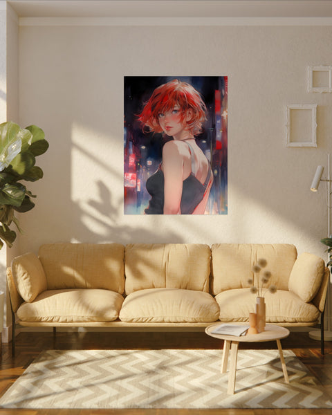 Beautiful Blaze Anime Girl Watercolor Poster