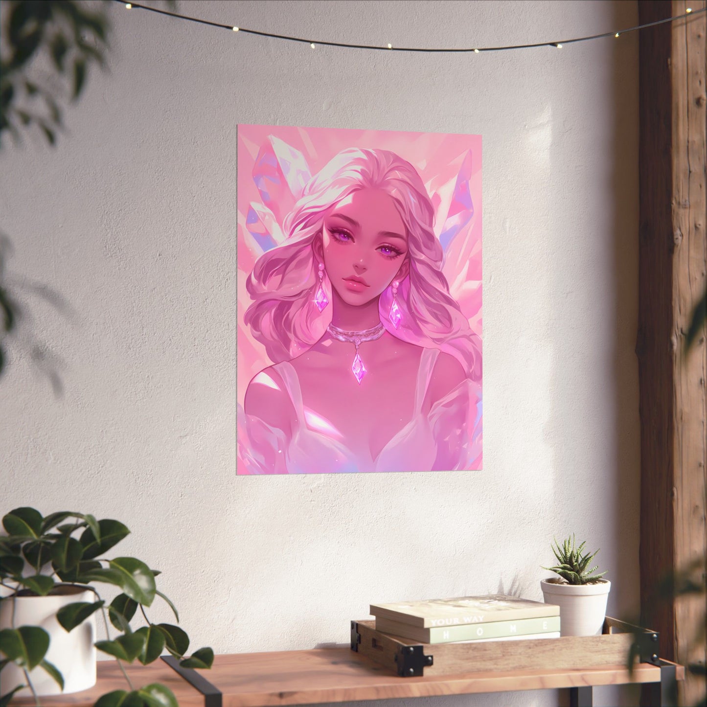 Crystal Frenzy - Pink Anime Girl Poster