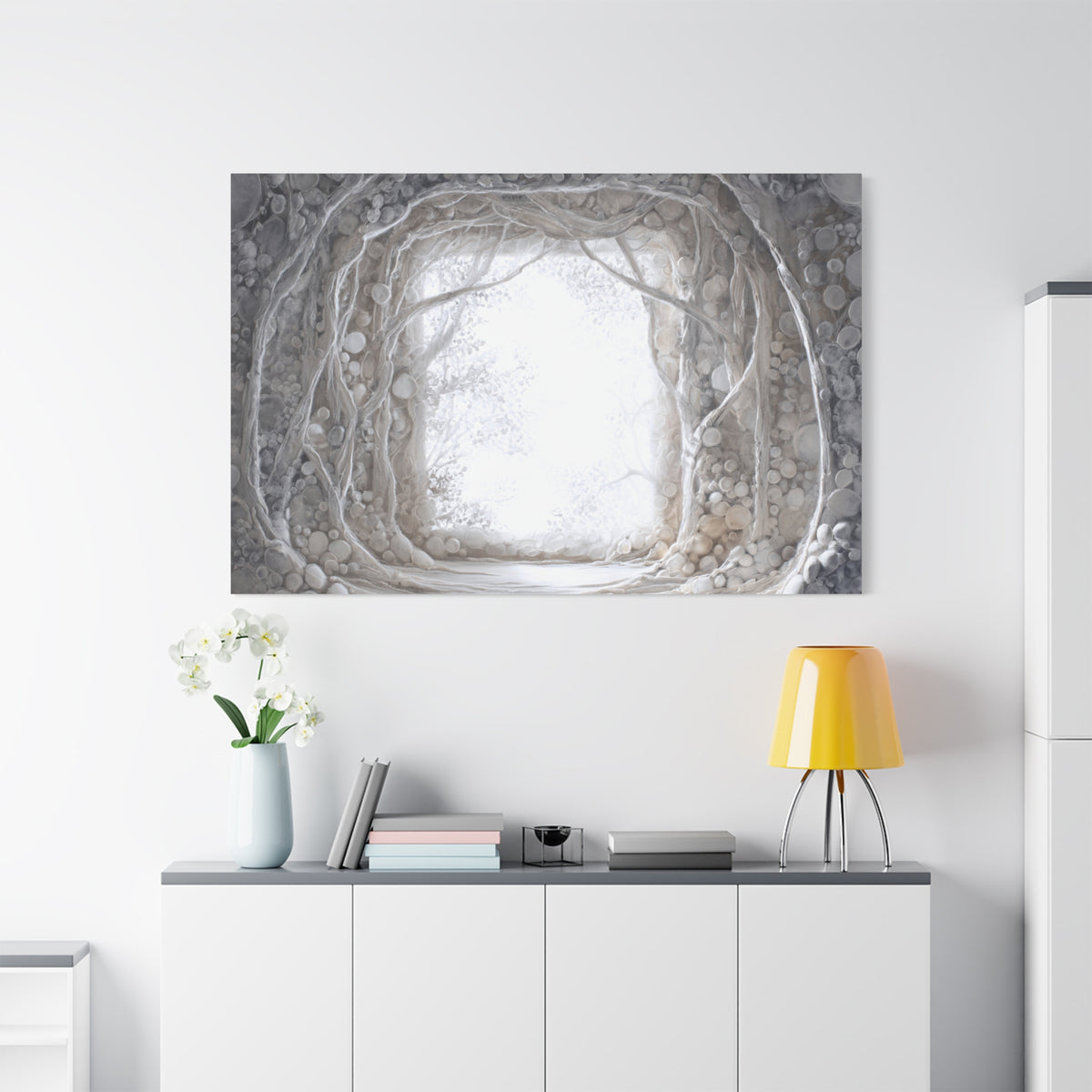 Pearl Hall - Textured White Fantasy Wall Art