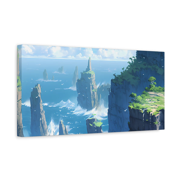 Sea Cliffs - Anime Canvas Print Fantasy Decor