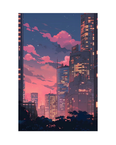 Aesthetic City Vibes - Retro Anime Poster